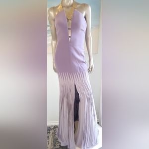 $4,800 RUBIN SINGER GORGEOUS LAVENDER SILK RUFFLE EVENING GOWN US 2